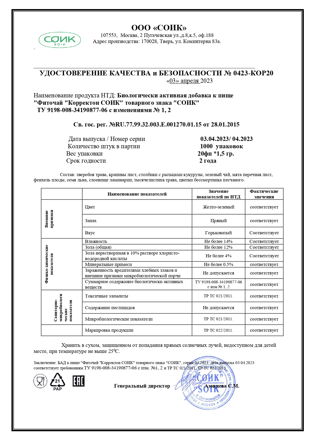 Паспорт №042023
